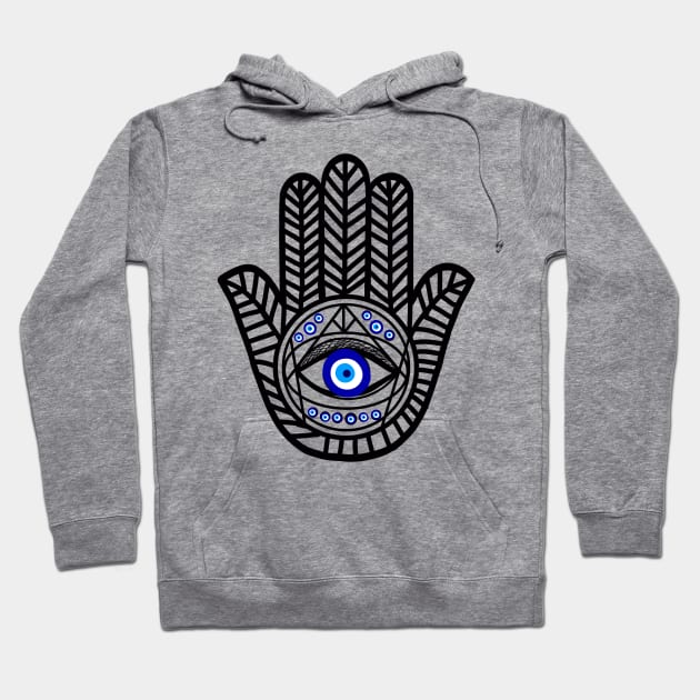 hand of hamsa evil eye Hoodie by livania